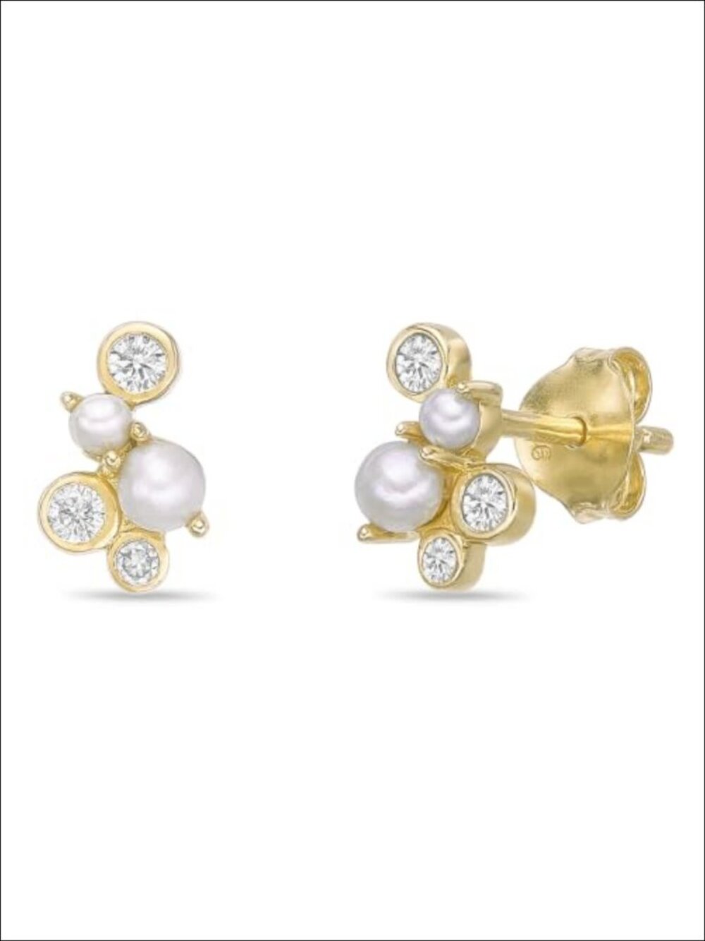 18k Yellow Gold Plated 925 Sterling Silver Lab Grown Diamond Earrings
